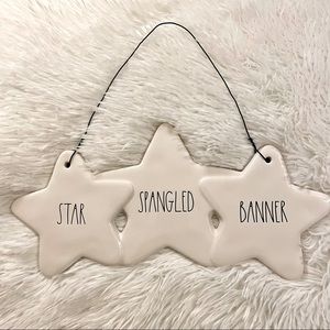 RAE DUNN : Star Spangled Banner Patriotic Wall Decor Ceramic Stars 4th of July